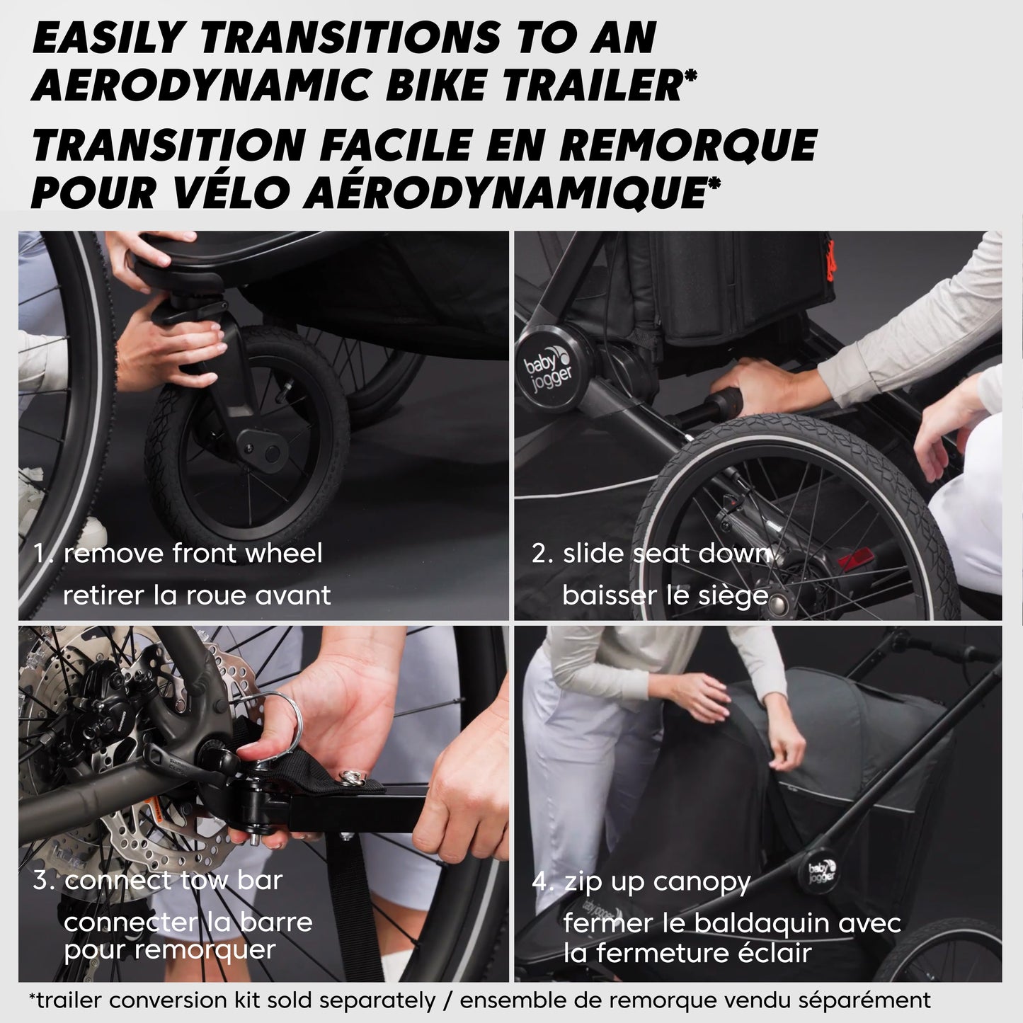 Joggeur Baby Jogger City Prix x poussette remorque pour vélo