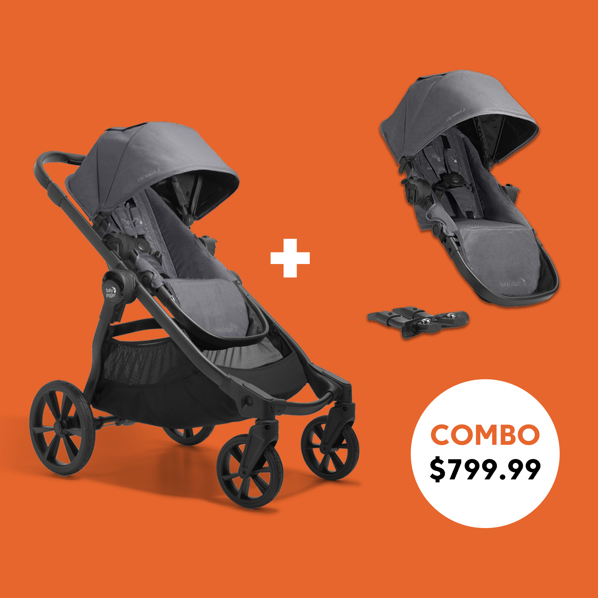 Baby jogger city select deals lux second seat granite