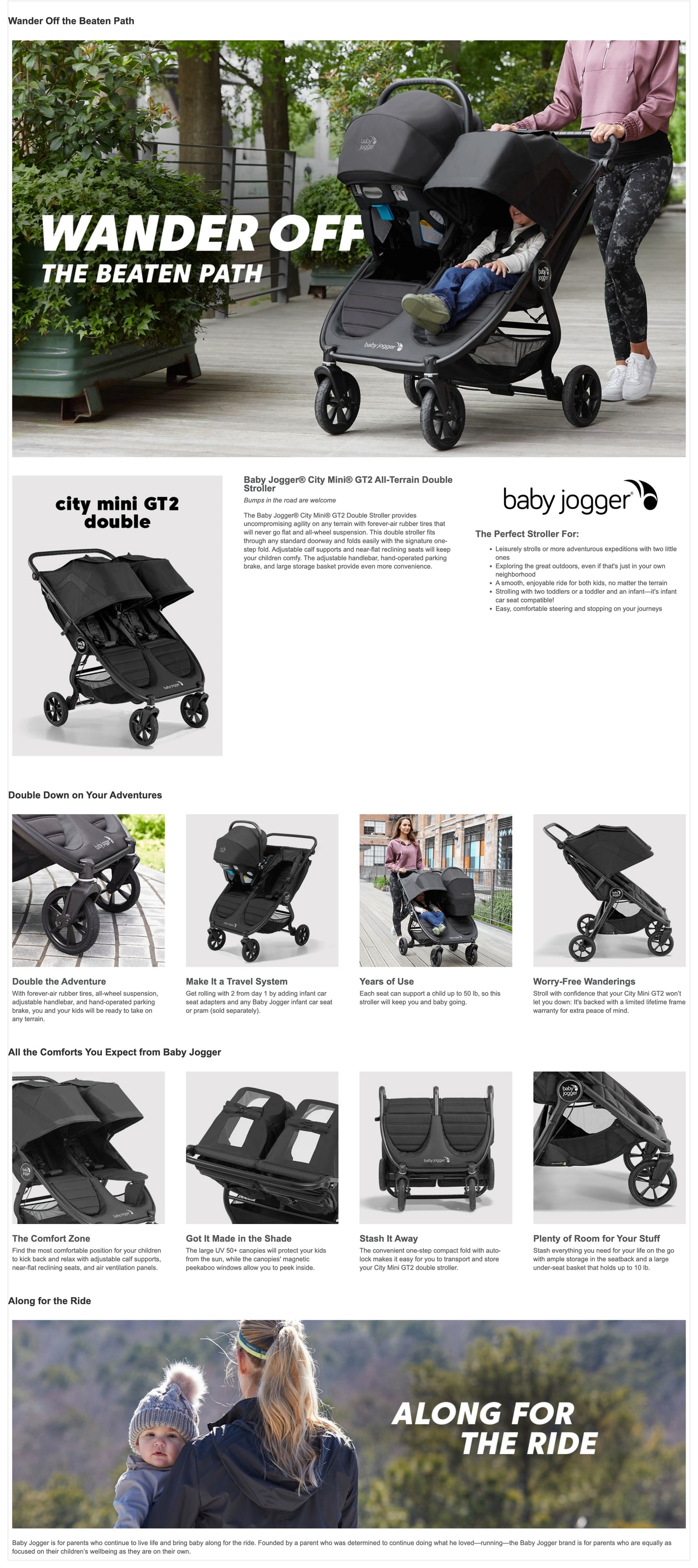city mini® GT2 Double – Baby Jogger Canada - Main Image
